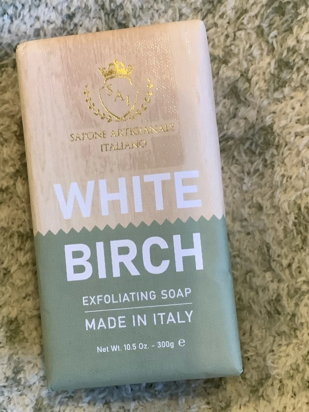 White Birch Scented Exfoliating Soap Sapone Artigianale Italiano 10.5 oz NWT